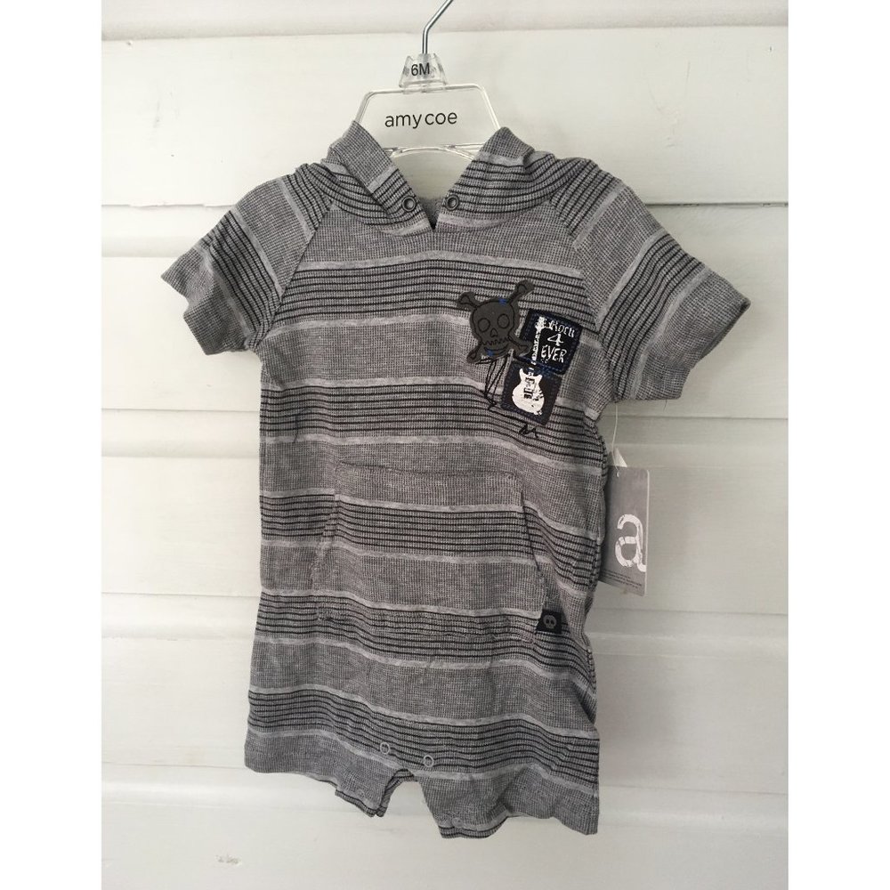 AMY COE Rock4Ever Romper NWT Skull 6M